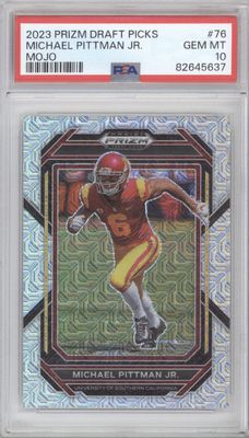 2023 Panini Prizm Draft Picks #76 Michael Pittman Jr. Prizms Mojo PSA 10 #/25