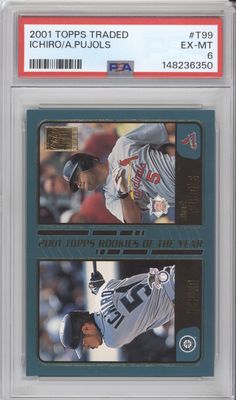 2001 Topps Traded &amp; Rookies #T99 Ichiro / Albert Pujols ROY PSA 6