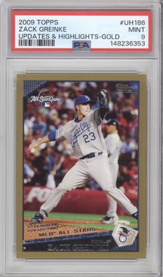 2009 Topps Updates &amp; Highlights #UH186 Zack Greinke Gold PSA 9 #/2009