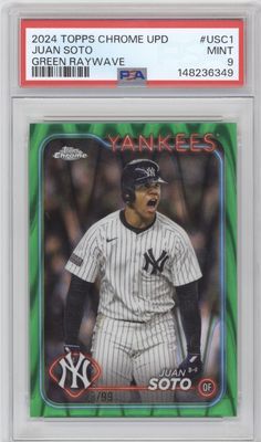 2024 Topps Chrome Update #USC1 Juan Soto Green RayWave Refractors PSA 9 #/99