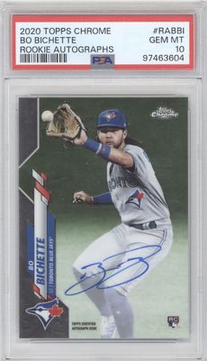 2020 Topps Chrome #RA-BBI Bo Bichette Rookie Autographs PSA 10
