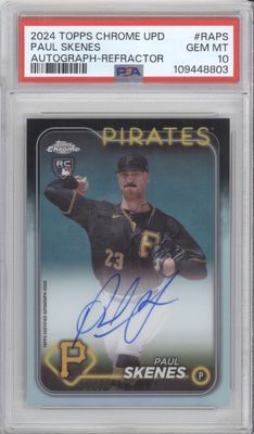 2024 Topps Chrome Update #RA-PS Paul Skenes Autographs Refractors PSA 10 #/499