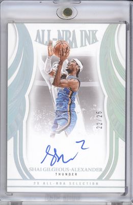 2024-25 Panini Flawless #ANB-SGA Shai Gilgeous-Alexander All-NBA Ink #/25