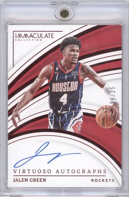 2022-23 Panini Immaculate Collection #VA-JGR Jalen Green Virtuoso Auto Red #/25