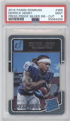 2016 Donruss #365 Derrick Henry Press Proofs Silver Die Cut PSA 9 #/75