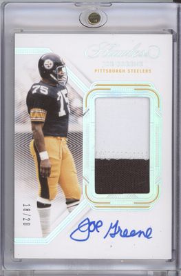 2023 Panini Flawless #PA-JGR Joe Greene Patch Autographs Silver #/20
