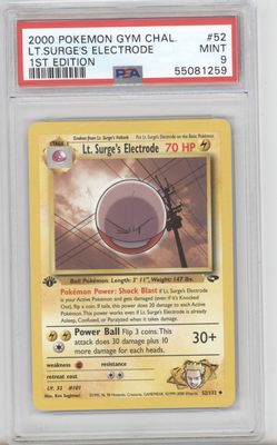 2000 Pokemon Gym Challenge L.T Surges Electrode PSA 9