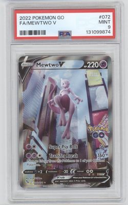 2022 Pokemon go mewtwo v 072/078 PSA 9 (1)