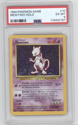 1999 Pokemon Game Mewtwo-Holo Psa 6
