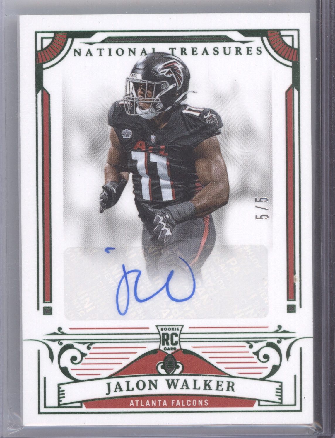 2025 Panini National Treasures #109 Jalon Walker Autograph Green #/5