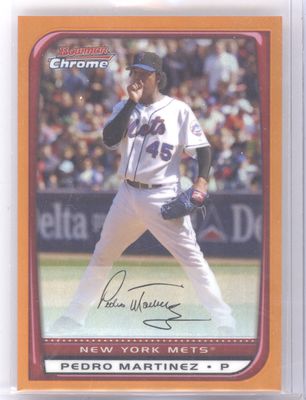 2008 Bowman Chrome #186 Pedro Martinez Orange Refractor #/25
