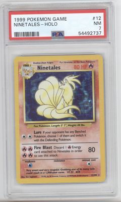1999 Pokemon Game 12 Ninetales Holo PSA 7