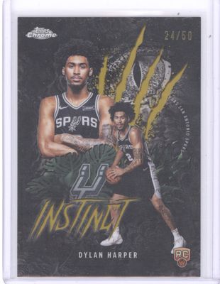 2025-26 Topps Chrome Instinct Dylan Harper Rookie Gold /50