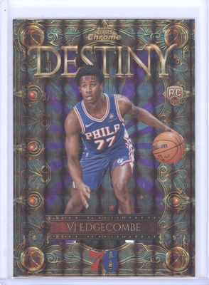 2025-26 Topps Chrome Destiny VJ Edgecombe Rookie Purple /75