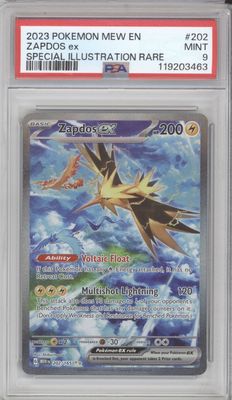 2023 Pokemon MEW EN 202 Zapdos ex Special Illustration Rare PSA 9