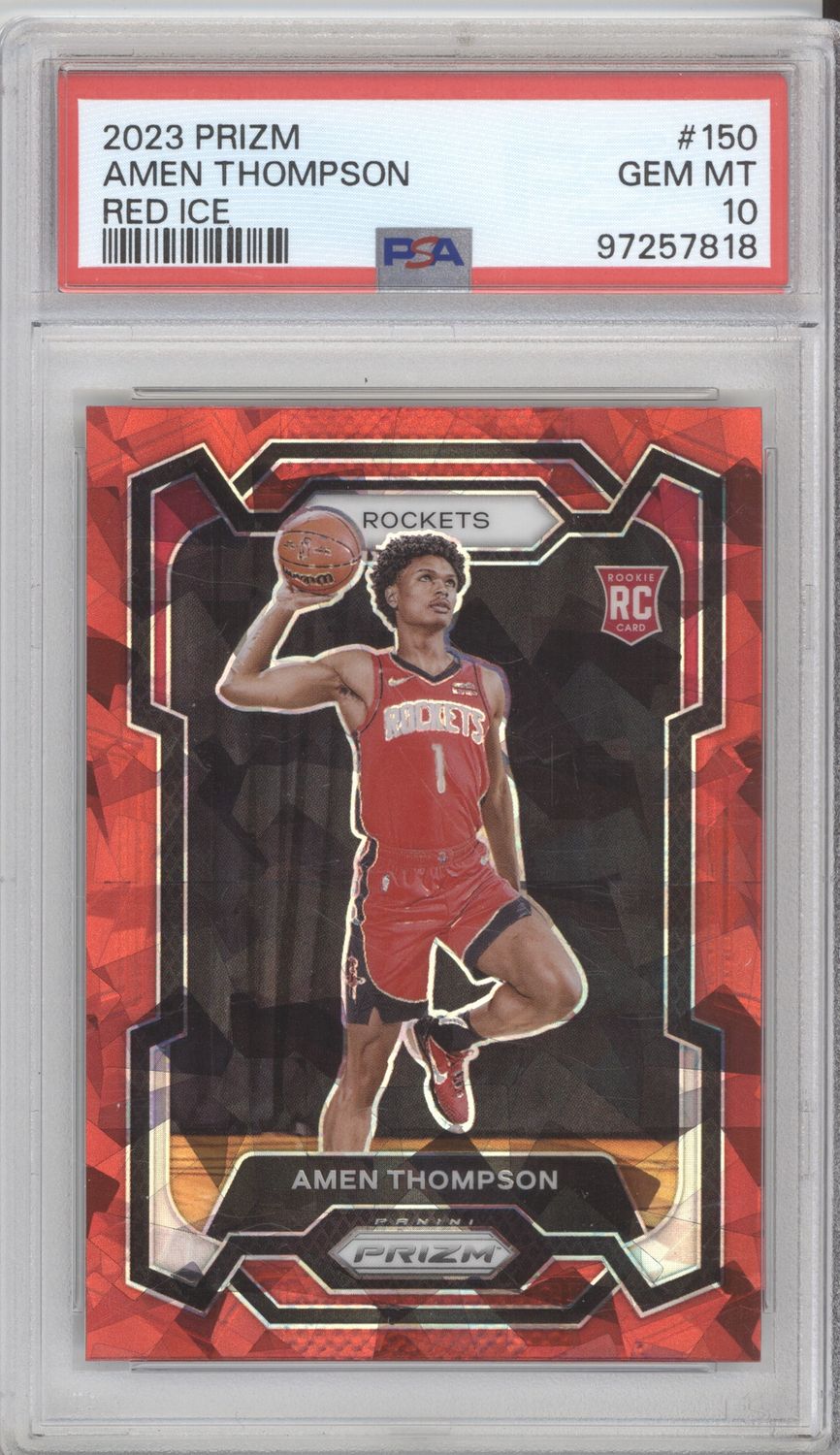 2023 Panini Prizm #150 Amen Thompson Red Ice Prizm PSA 10