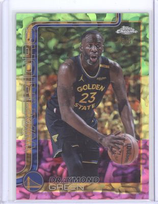 2025-26 Topps Chrome Draymond Green FDI Tri-Color Green/Yellow/Purple /8