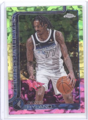 2025-26 Topps Chrome Bones Hyland FDI Tri-Color Green/Yellow/Purple /8