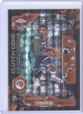 2025-26 Topps Chrome Clutch Gene Anthony Edwards Orange /25