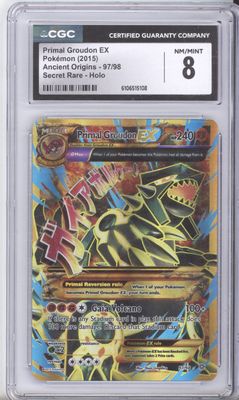 2015 Ancient Origin Primal Groudon ex CGC 8