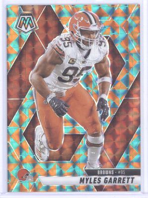2025 Panini Mosaic #181 Myles Garrett Tesselation Prizm #/15