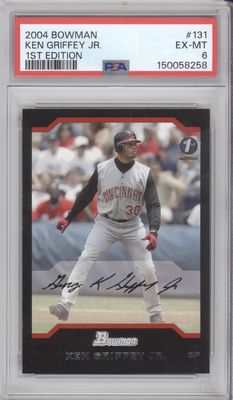 2004 Bowman #131 Ken Griffey Jr 1st edition PSA 6