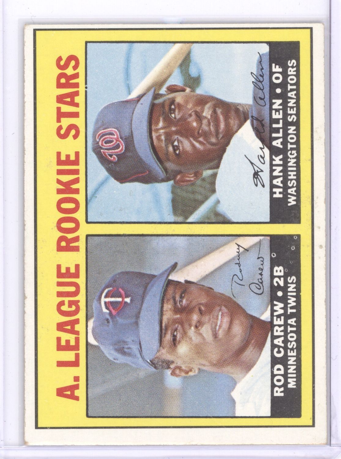 1967 Topps #569 Rod Carew / Hank Allen AL Rookie Stars