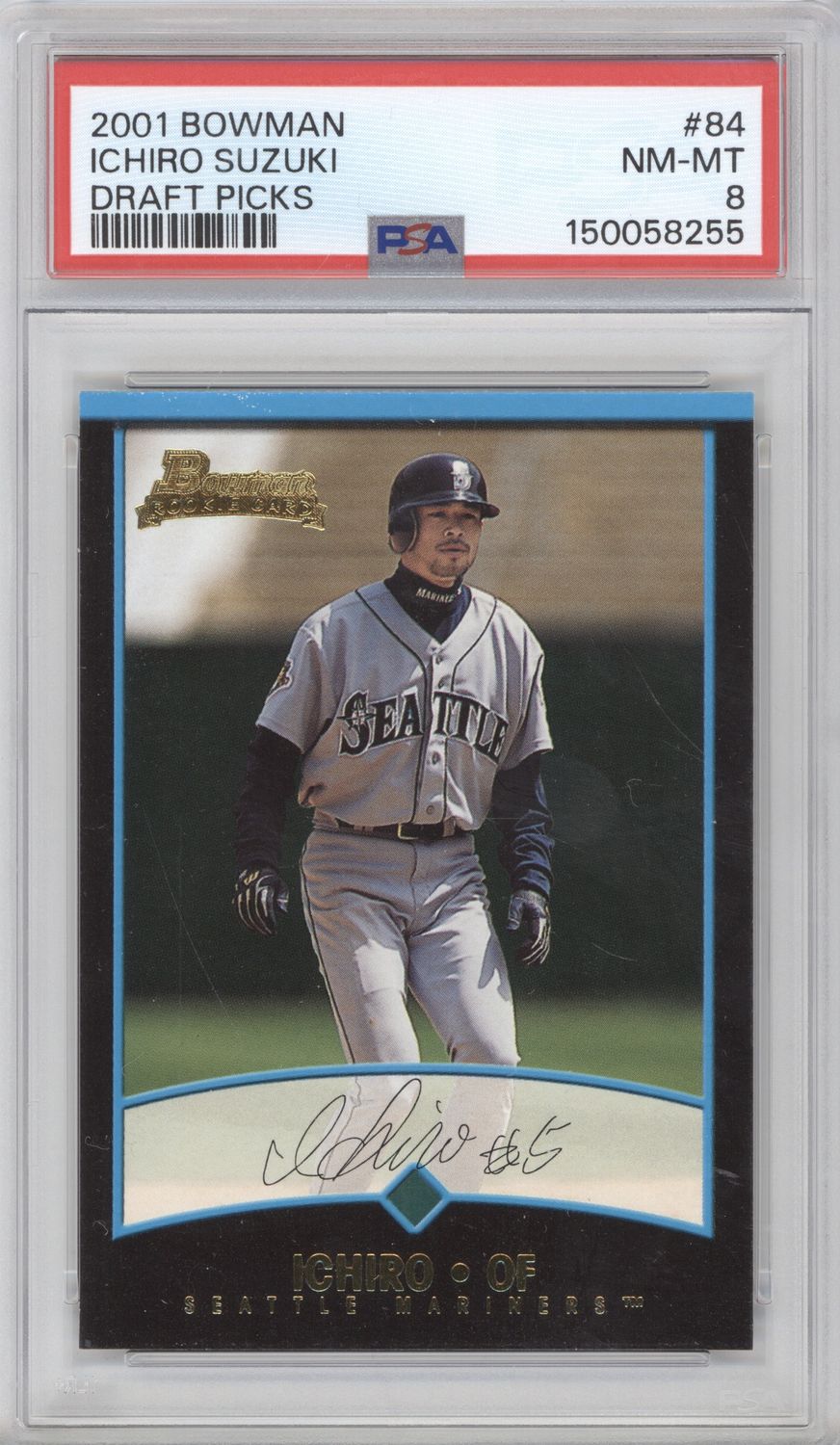 2001 Bowman #84 Ichiro Suzuki Draft Picks PSA 8
