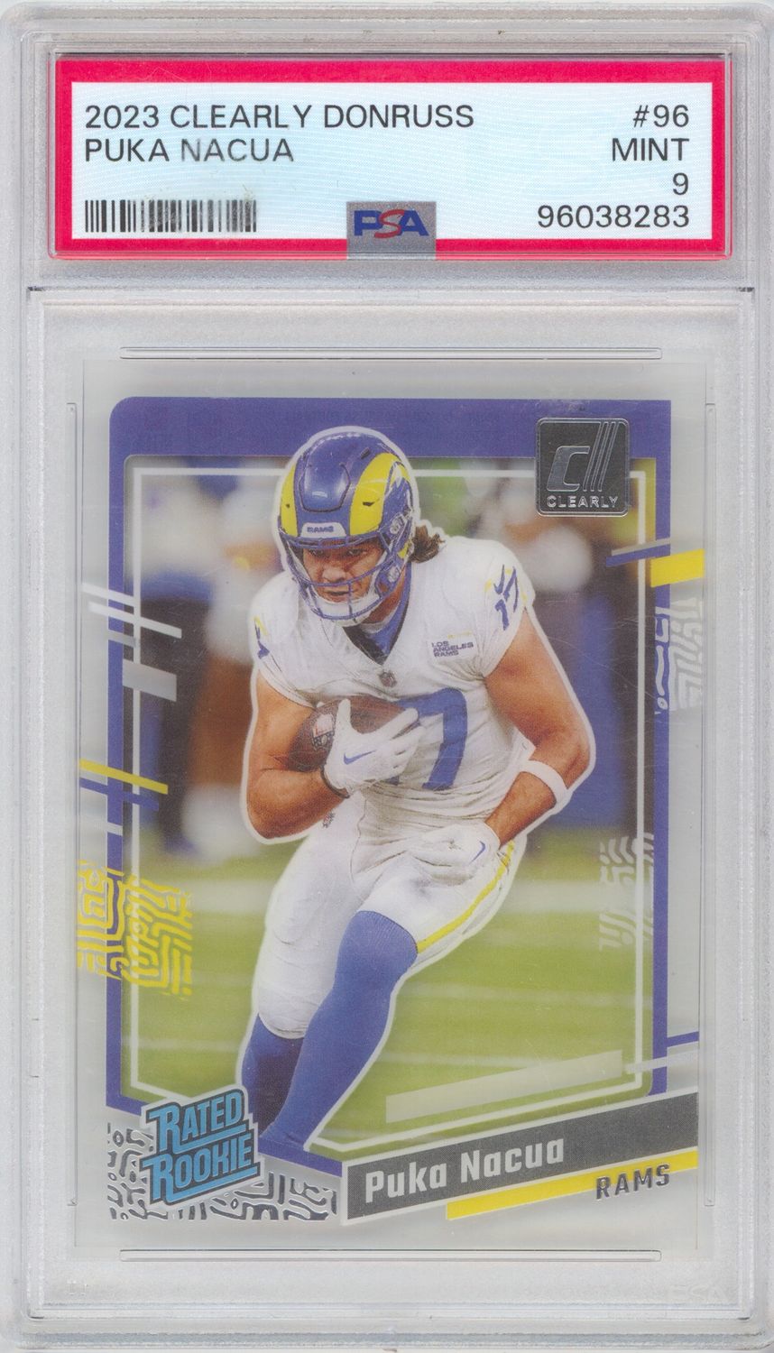 2023 Panini Clearly Donruss #96 Puka Nacua PSA 9