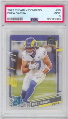 2023 Panini Clearly Donruss #96 Puka Nacua PSA 9