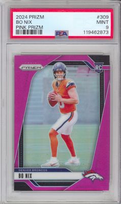2024 Prizm #309 Bo Nix Pink Prizm PSA 9