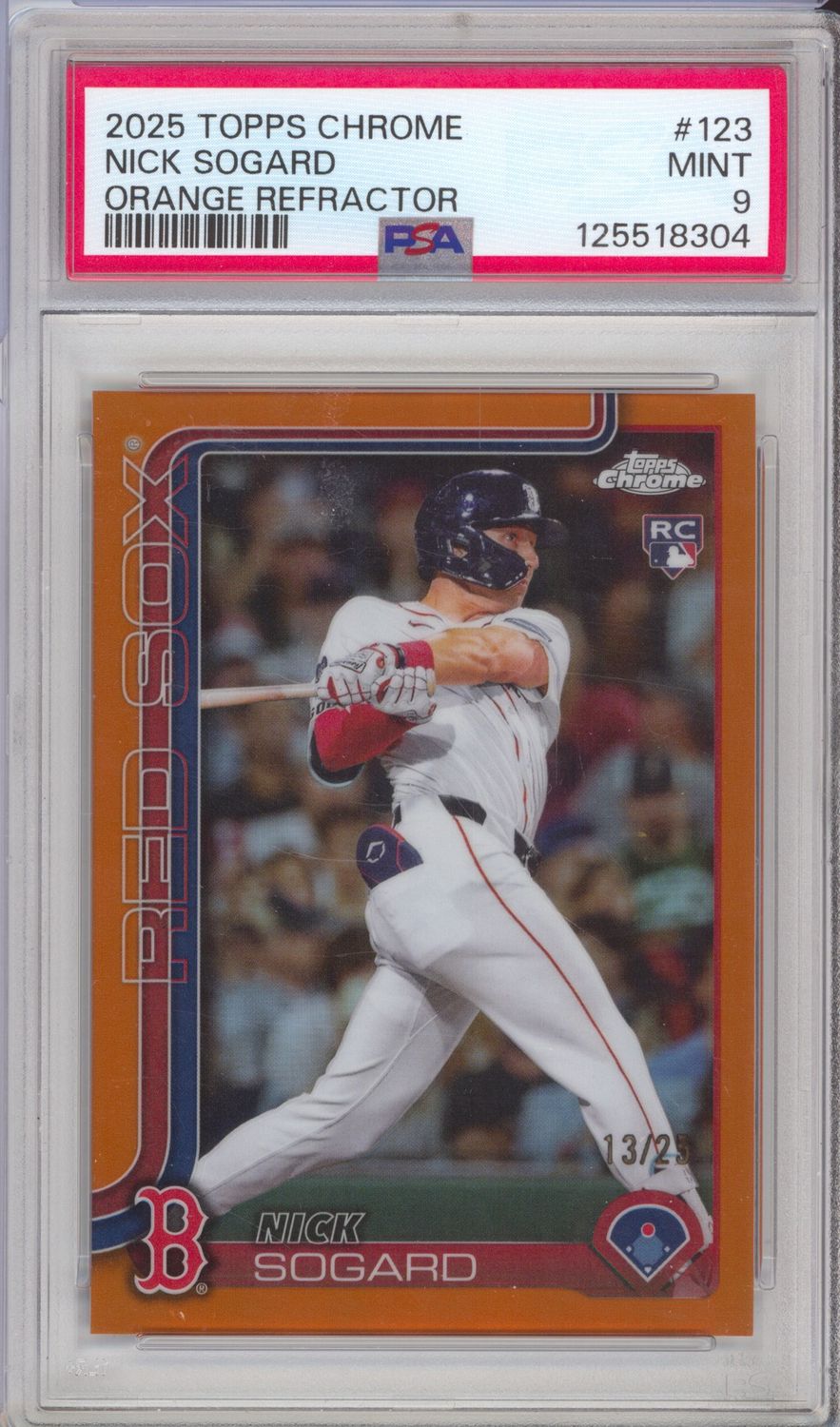 2025 Topps Chrome #123 Nick Sogard Orange Refractor #/25 PSA 9