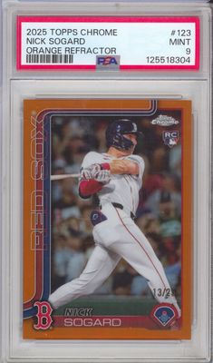 2025 Topps Chrome #123 Nick Sogard Orange Refractor #/25 PSA 9