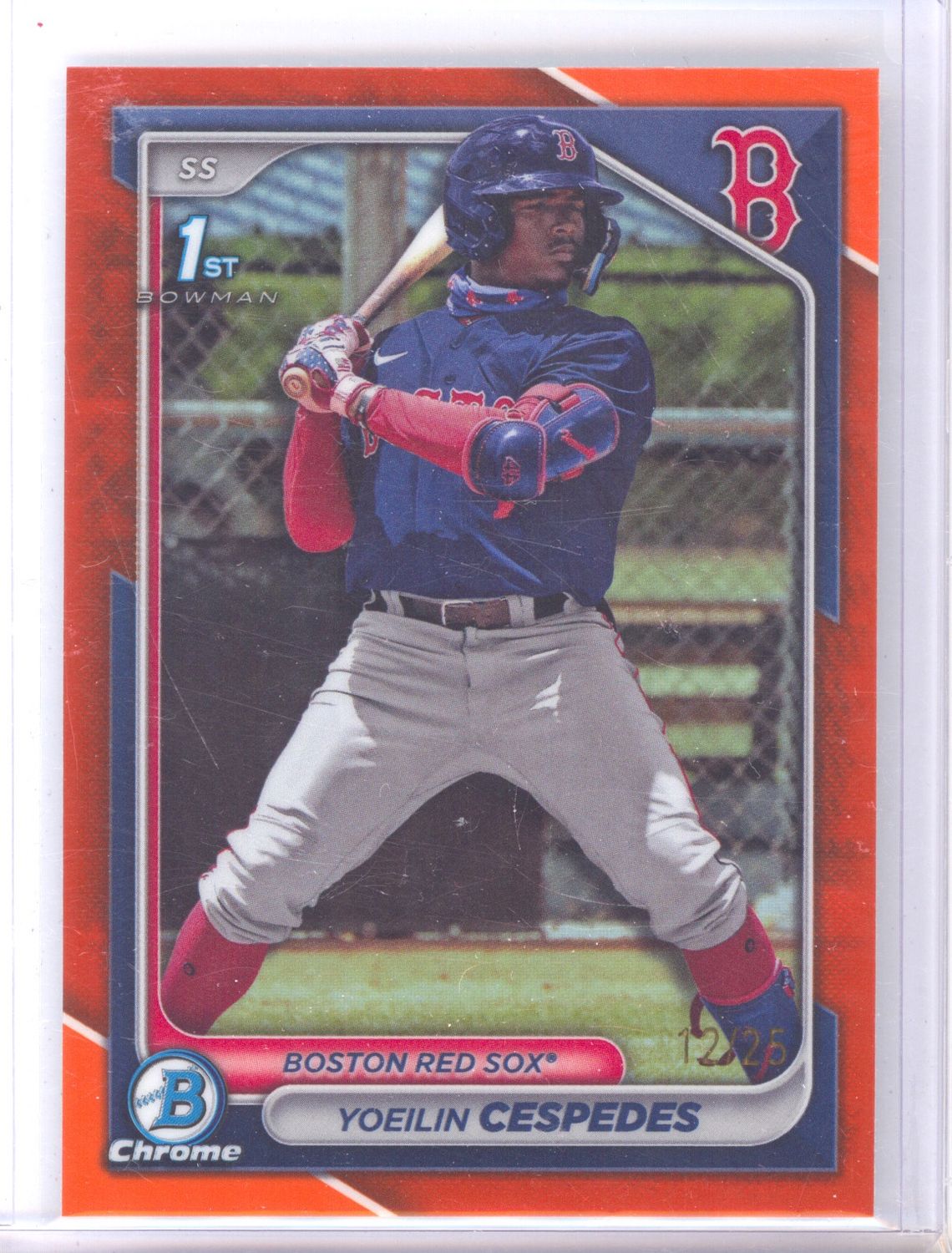 2024 Bowman Chrome #BCP-139 Yoeilin Cespedes 1st Bowman Orange Refractor #/25