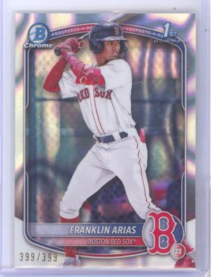 2025 Bowman Chrome #BCP-67 Franklin Arias 1st Bowman Raywave Refractor #/399 (Book-end)