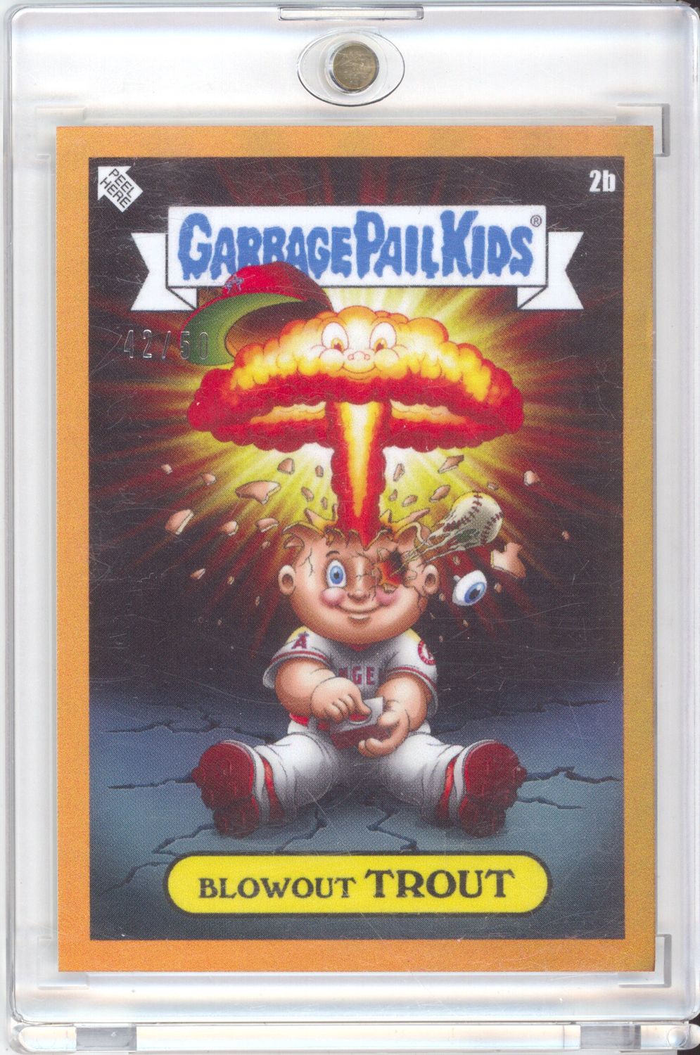 2022 Topps Garbage Pail Kids Blowout Mike Trout Orange Foil #/50