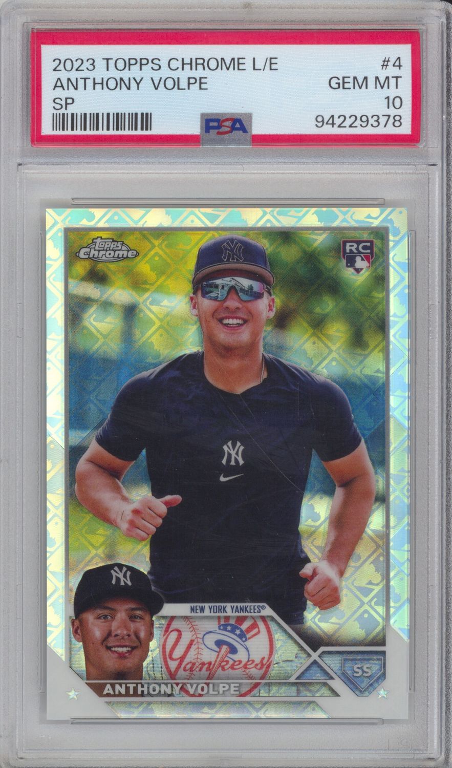 2023 Topps Chrome #4 Anthony Volpe MLB Logo-Fractor PSA 10