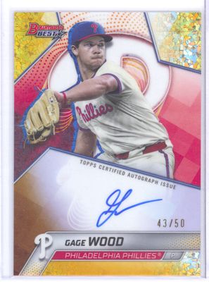 2025 Bowman's Best #B25-GW Gage Wood Autograph Gold Speckle Refractor #/50