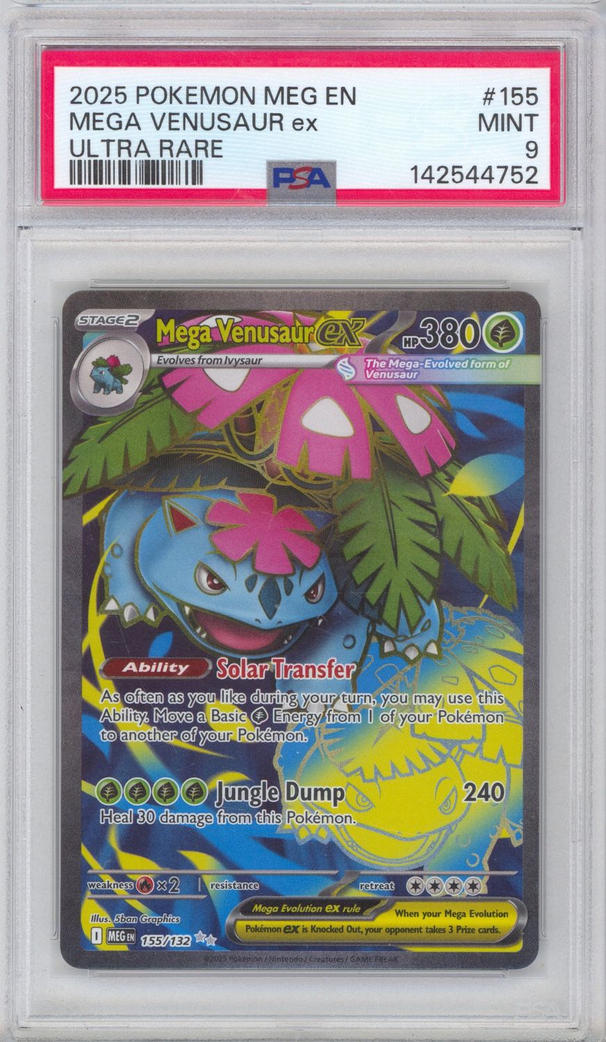 Mega Venusaur ex - 155/132 - ME01: Mega Evolution (MEG) PSA 9