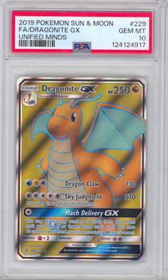 Dragonite GX (Full Art) - SM - Unified Minds (SM11) PSA 10