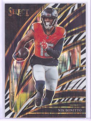 2025 Panini Select #212 Nik Bonitto Club Level Zebra Shock Prizm