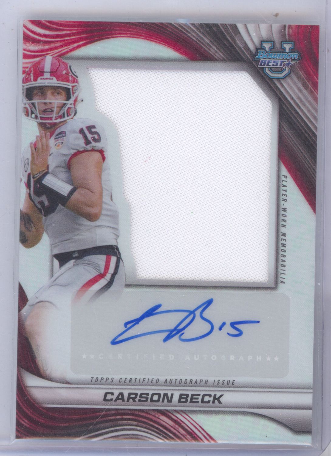2024 Bowman Chrome #PJA-CBE Carson Beck Prospect Jumbo Relic Autograph