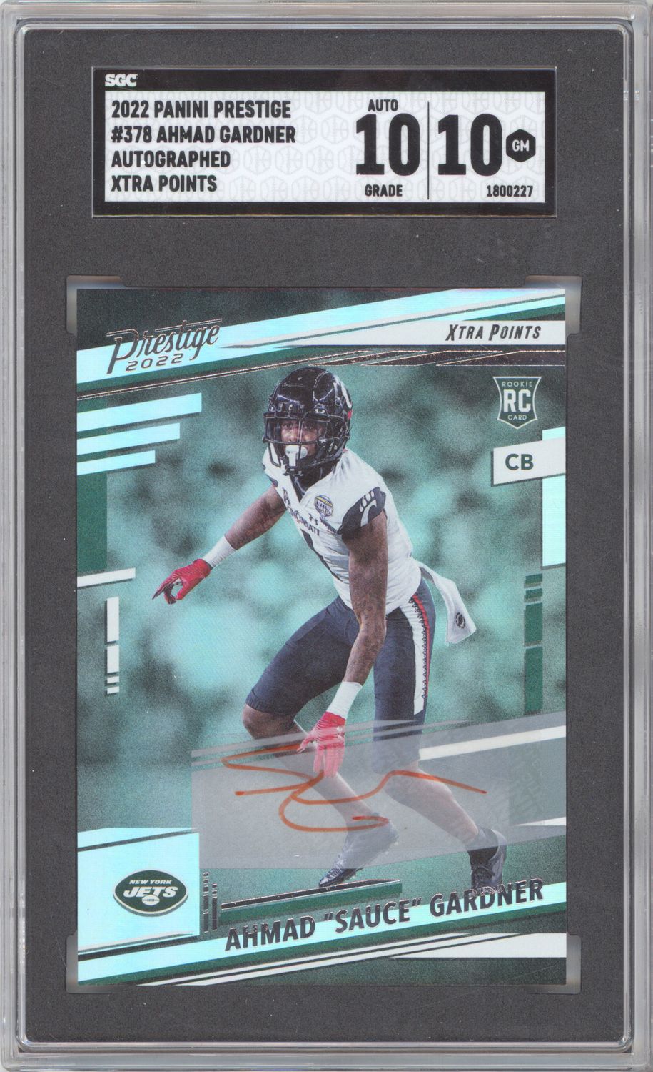 2022 Panini prestige 378 Ahmad sauce gardner xtra points auto SGC 10-10