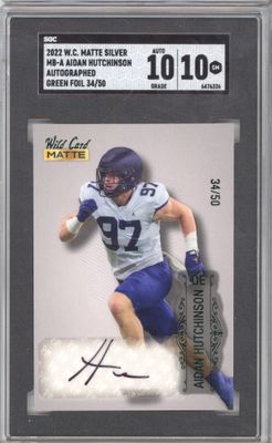 2022 Wildcard Matte Siler MB-A Aidan Hutchinson Auto /50 SGC 10-10