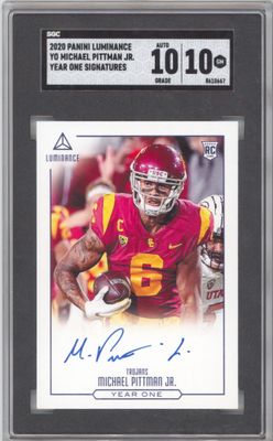 2020 Panini Luminance YO Michael Pittman Jr Year One Signatures SGC 10-10