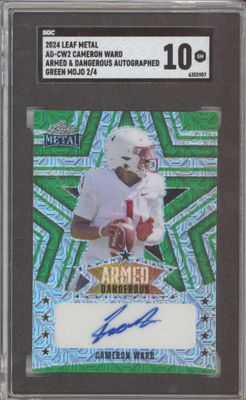 2024 Leaf Metal AD-CW2 Cameron Ward Armed &amp; Dangerous auto green mojo /4 SGC 10