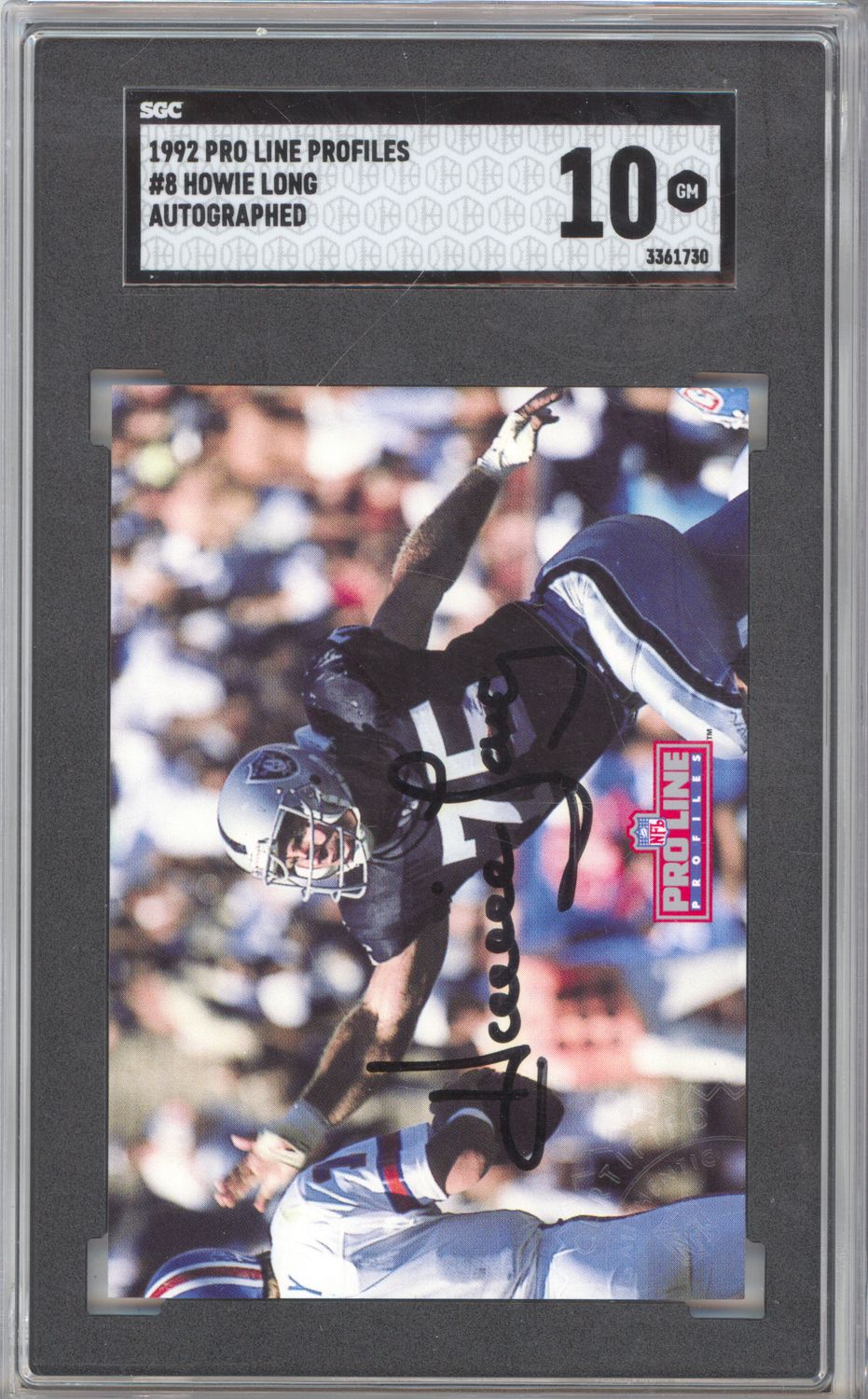 1992 Pro Line Profiles 8 Howie Long Autograph SGC 10