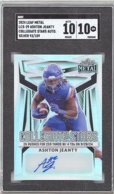 2024 Leaf Metal LCS29 Ashton Jeanty Collegiate Stars Auto silver /109 SGC 10-10