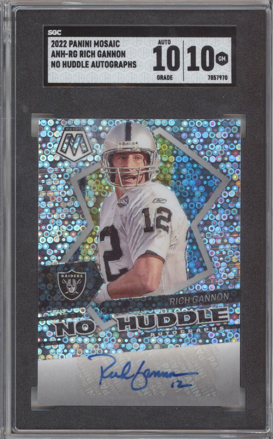 2022 Panini Mosaic ANH-RG Rich Gannon No Huddle Autographs SGC 10-10