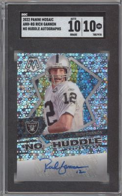 2022 Panini Mosaic ANH-RG Rich Gannon No Huddle Autographs SGC 10-10